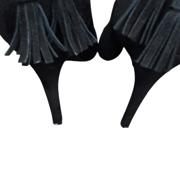 Maje Black Suede Leather Pointed-toe Tassel Pump Heels Size 7.5 - Picture 7 of 9